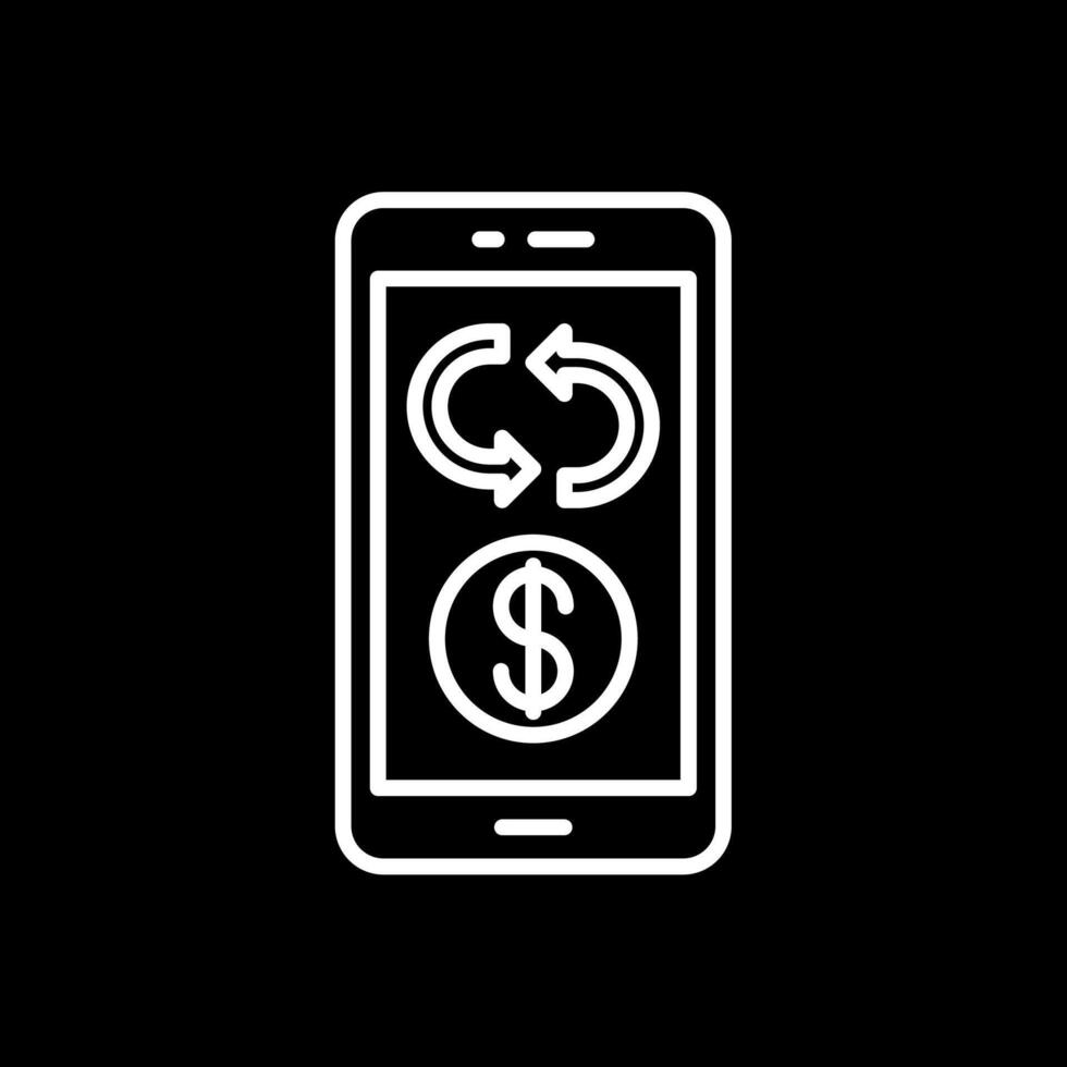Refund Line Inverted Icon Design vector