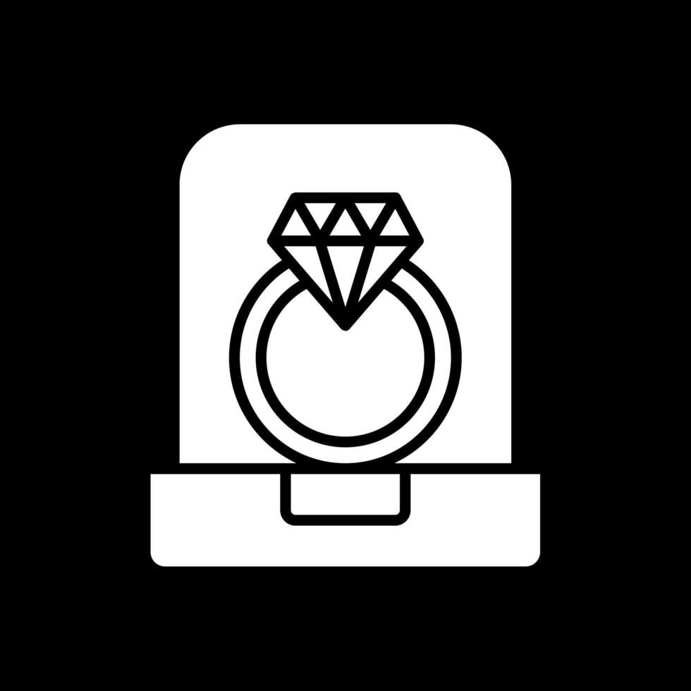 Diamond Ring Glyph Inverted Icon Design vector