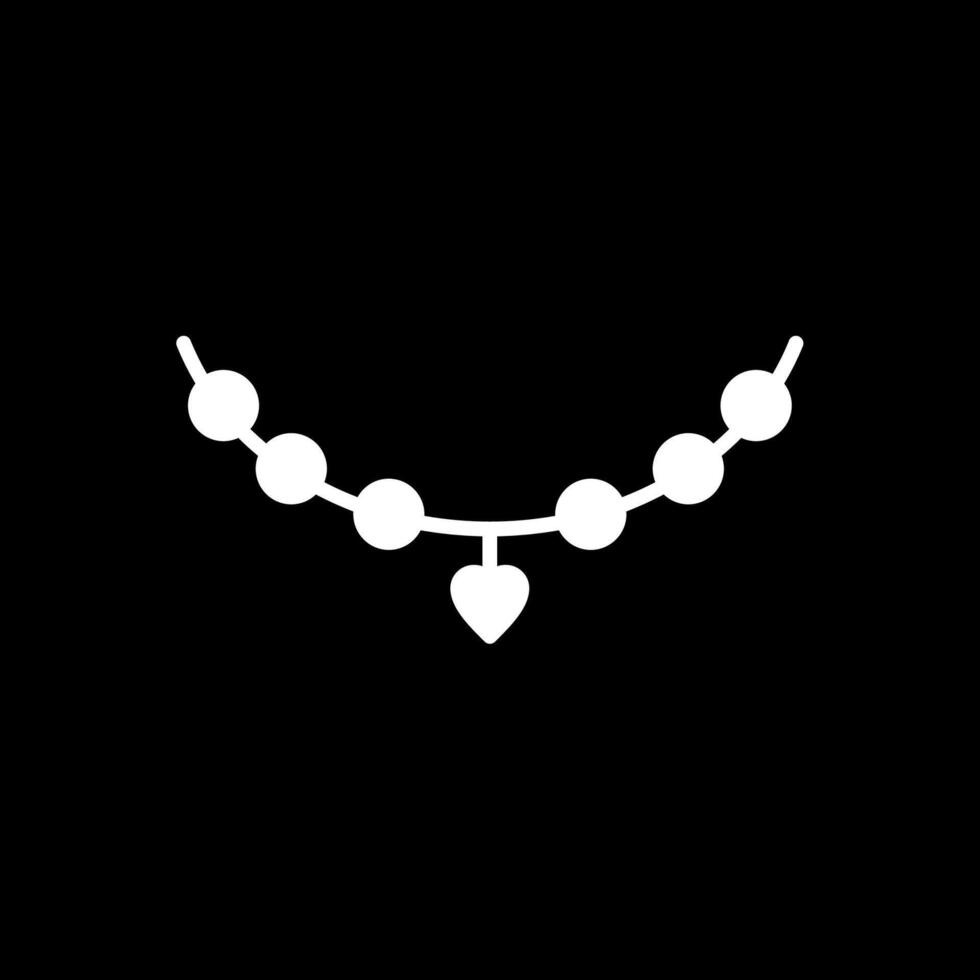 Necklace Glyph Inverted Icon Design vector