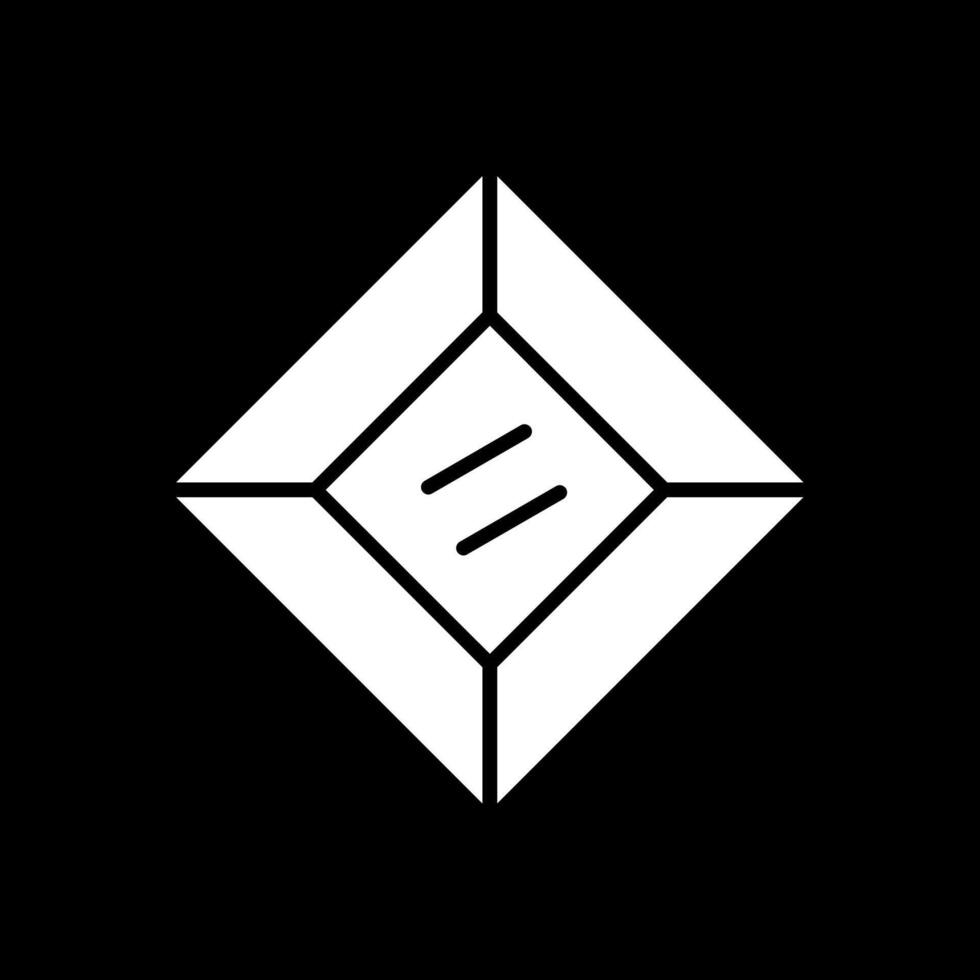 Gem Glyph Inverted Icon Design vector