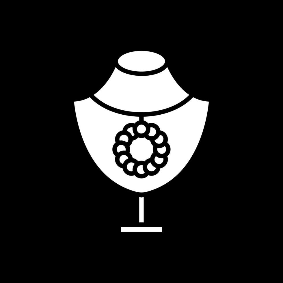 Necklace Glyph Inverted Icon Design vector