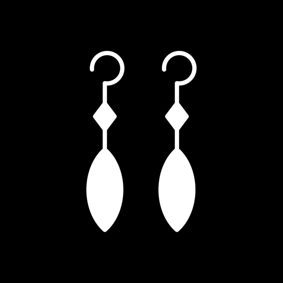 Earring Glyph Inverted Icon Design vector