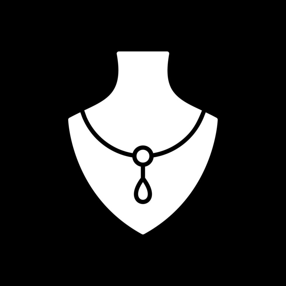 Necklace Glyph Inverted Icon Design vector
