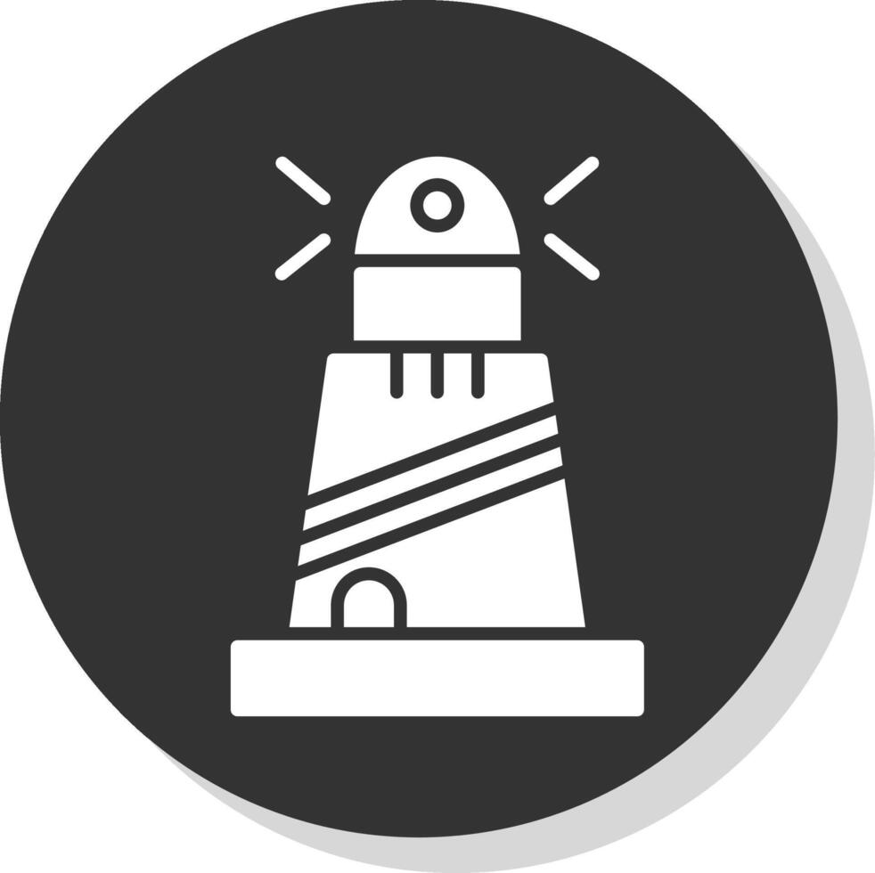 Lighthouse Glyph Shadow Circle Icon Design vector