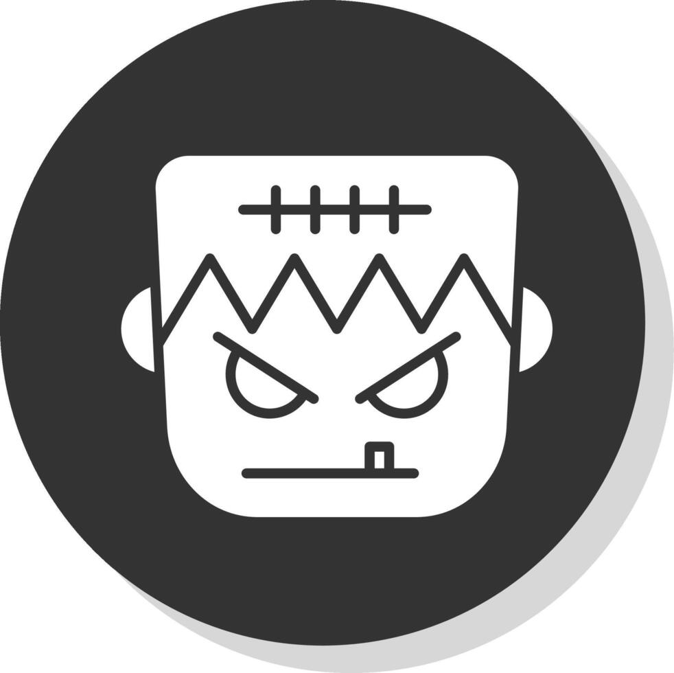 Frankenstein Glyph Shadow Circle Icon Design vector