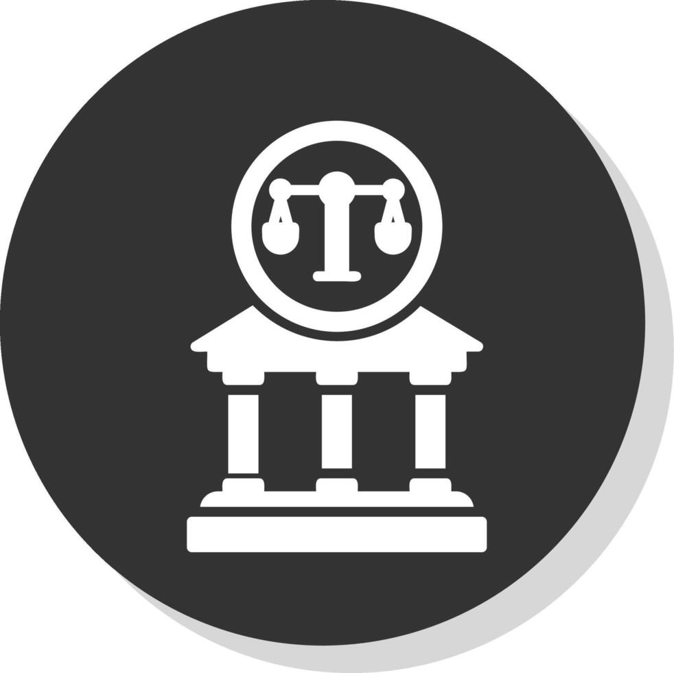 Court Glyph Shadow Circle Icon Design vector