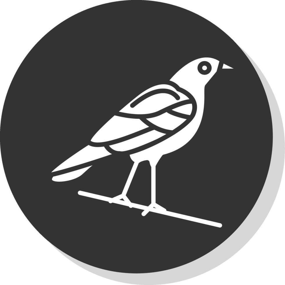 Crow Glyph Shadow Circle Icon Design vector