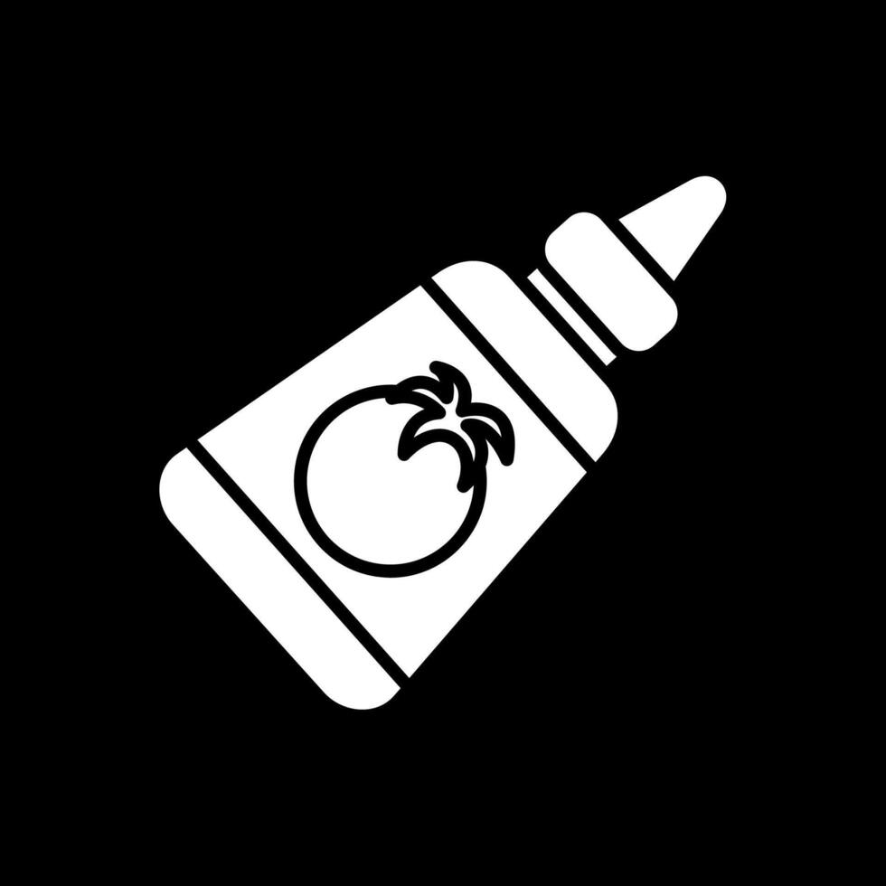 Ketchup Glyph Inverted Icon Design vector