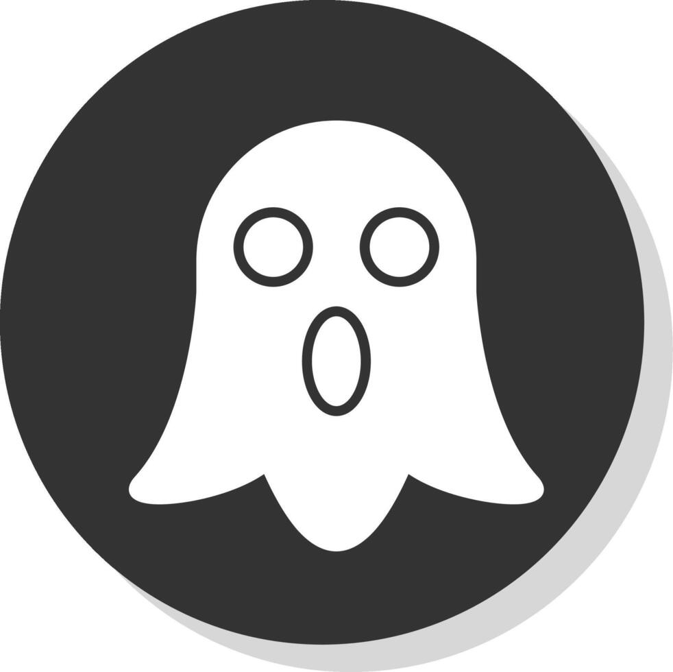 Ghost Glyph Shadow Circle Icon Design vector