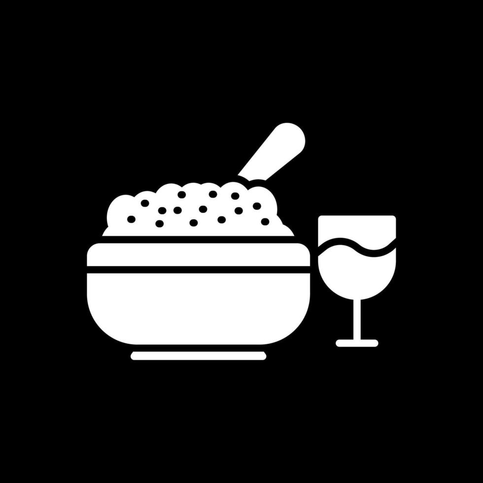 Iftar Glyph Inverted Icon Design vector