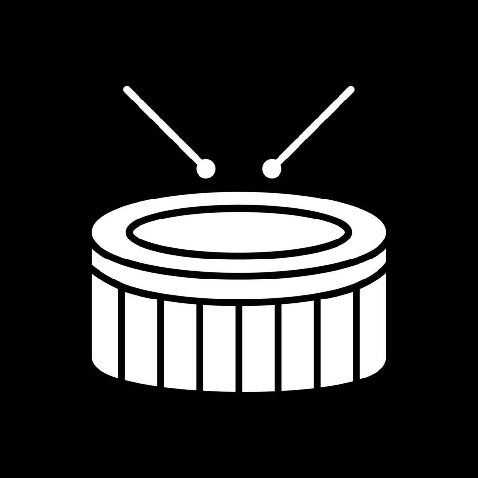 Snare Drum Glyph Inverted Icon Design vector
