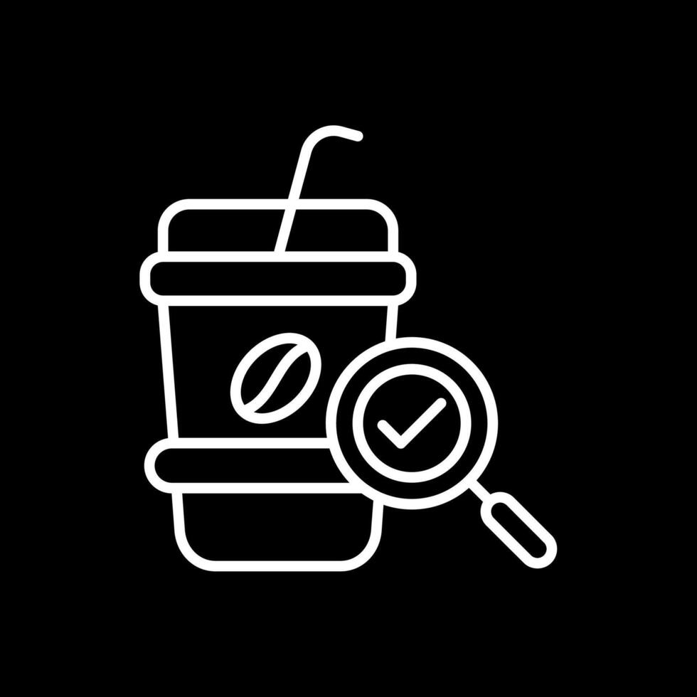 café línea invertido icono diseño vector