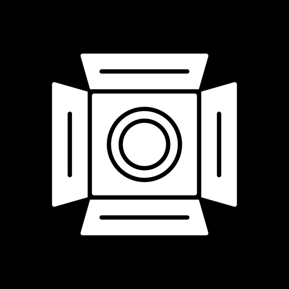 Spotlight Glyph Inverted Icon Design vector