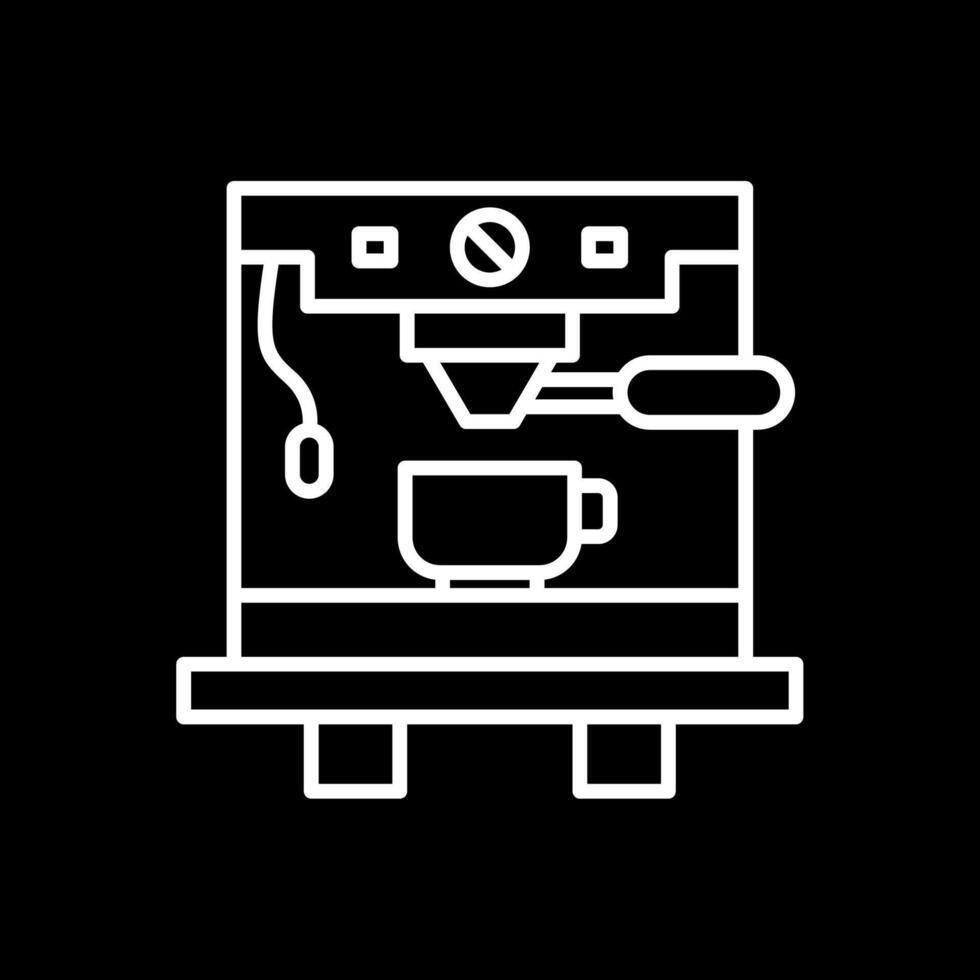 Coffee Machine Line Inverted Icon Design vector
