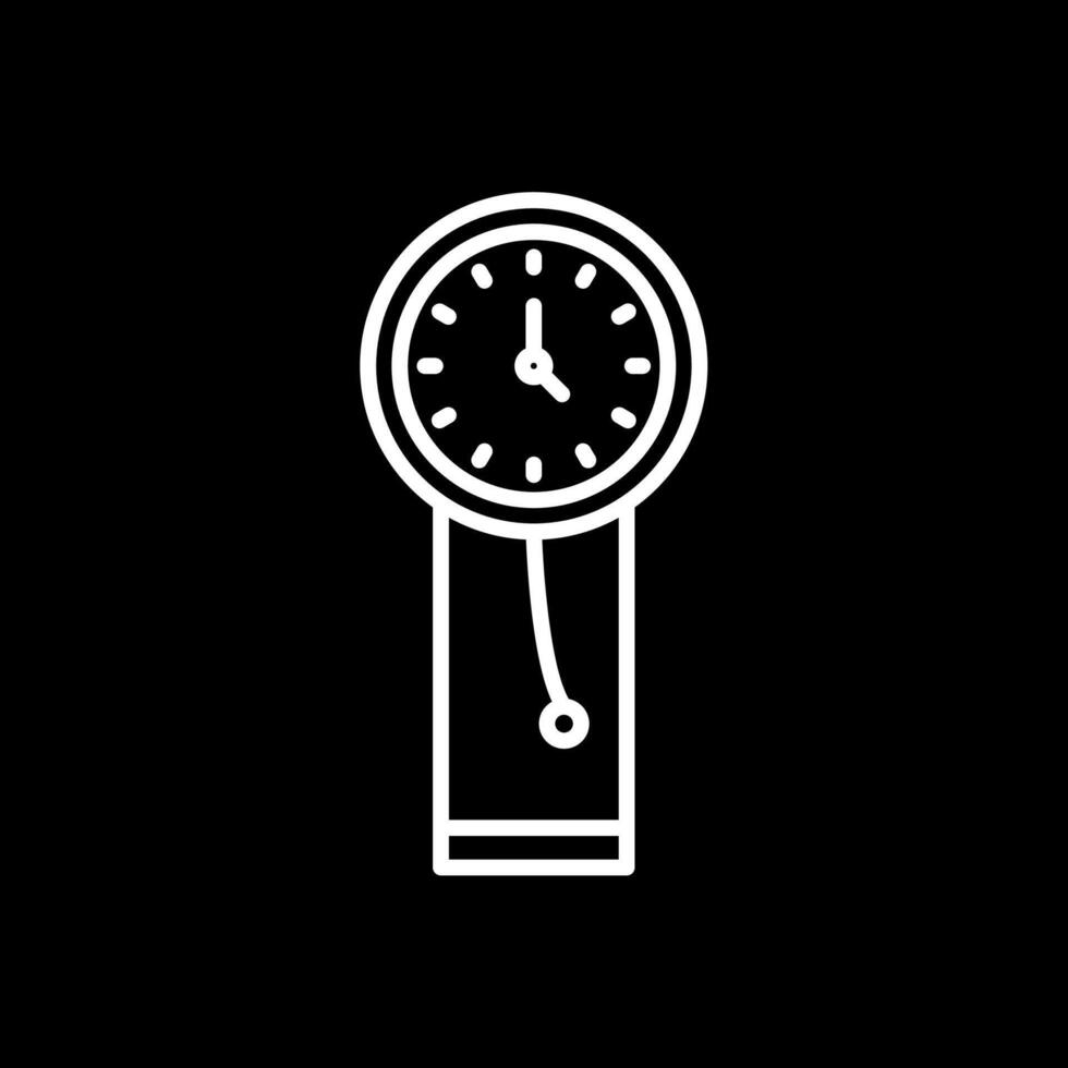 reloj línea invertido icono diseño vector