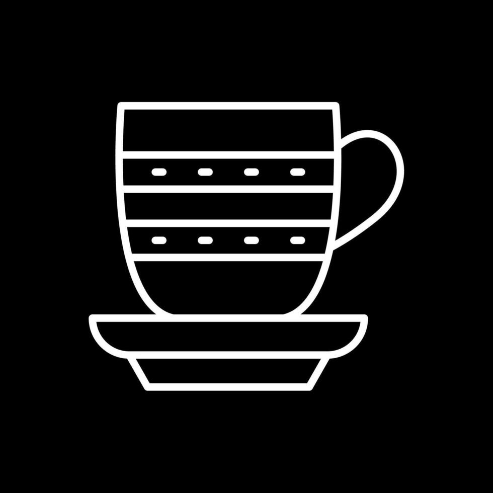 Tea Cup Line Inverted Icon Design vector