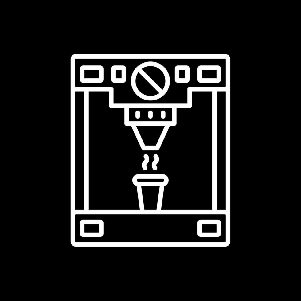 Coffee Machine Line Inverted Icon Design vector