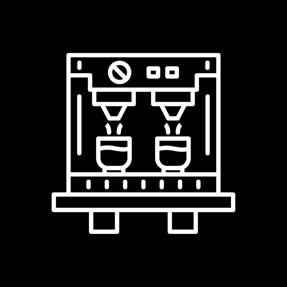 Coffee Machine Line Inverted Icon Design vector