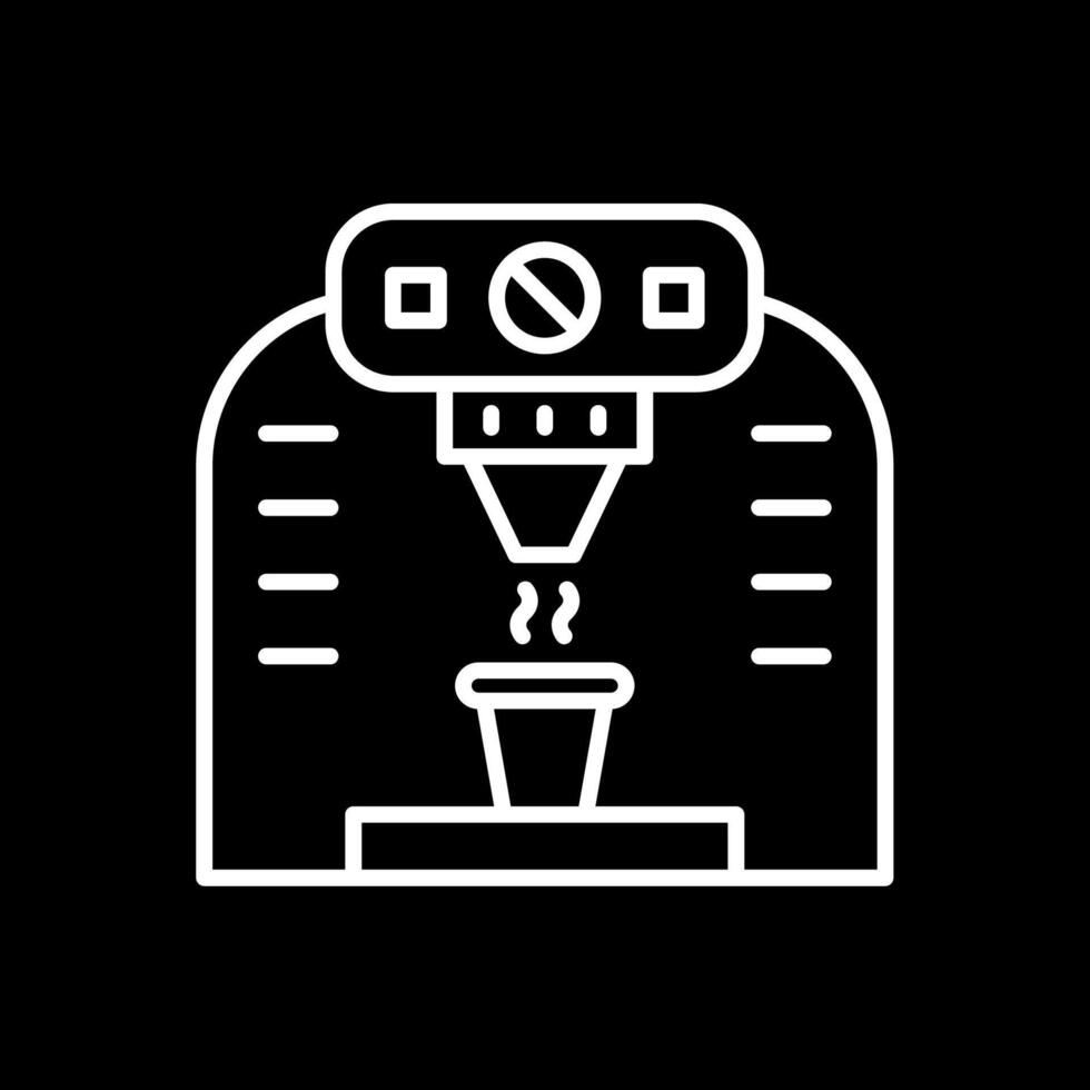 Coffee Machine Line Inverted Icon Design vector