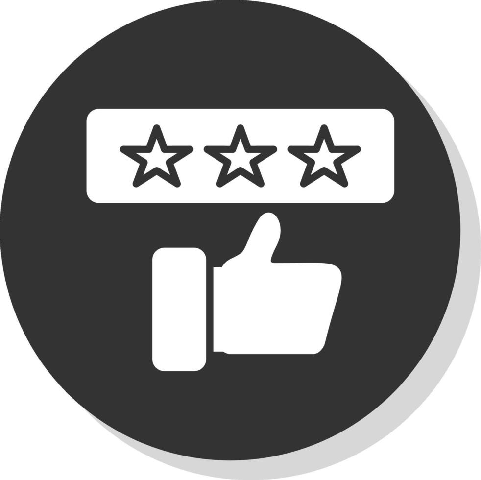 Rating Glyph Shadow Circle Icon Design vector