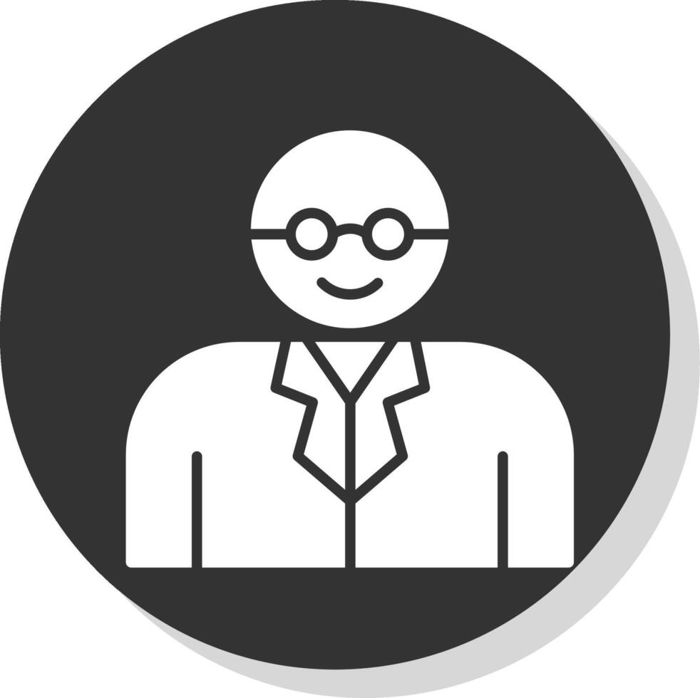 Professor Glyph Shadow Circle Icon Design vector