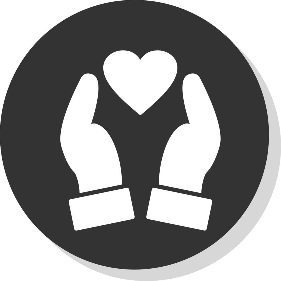 Loyalty Glyph Shadow Circle Icon Design vector