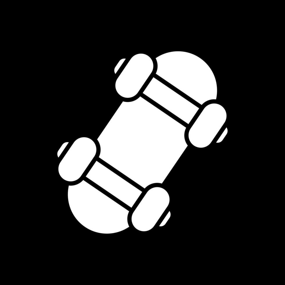 Skateboard Glyph Inverted Icon Design vector