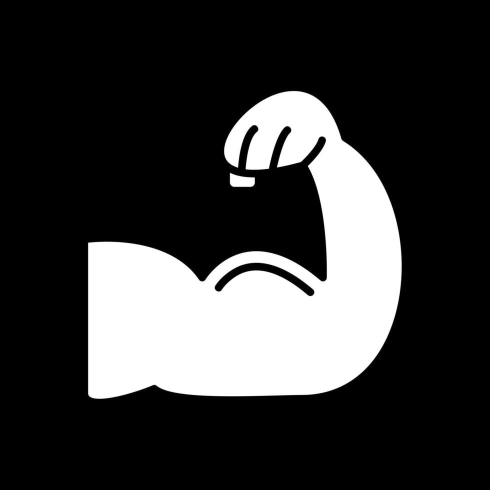 Body Builder Glyph Inverted Icon Design vector