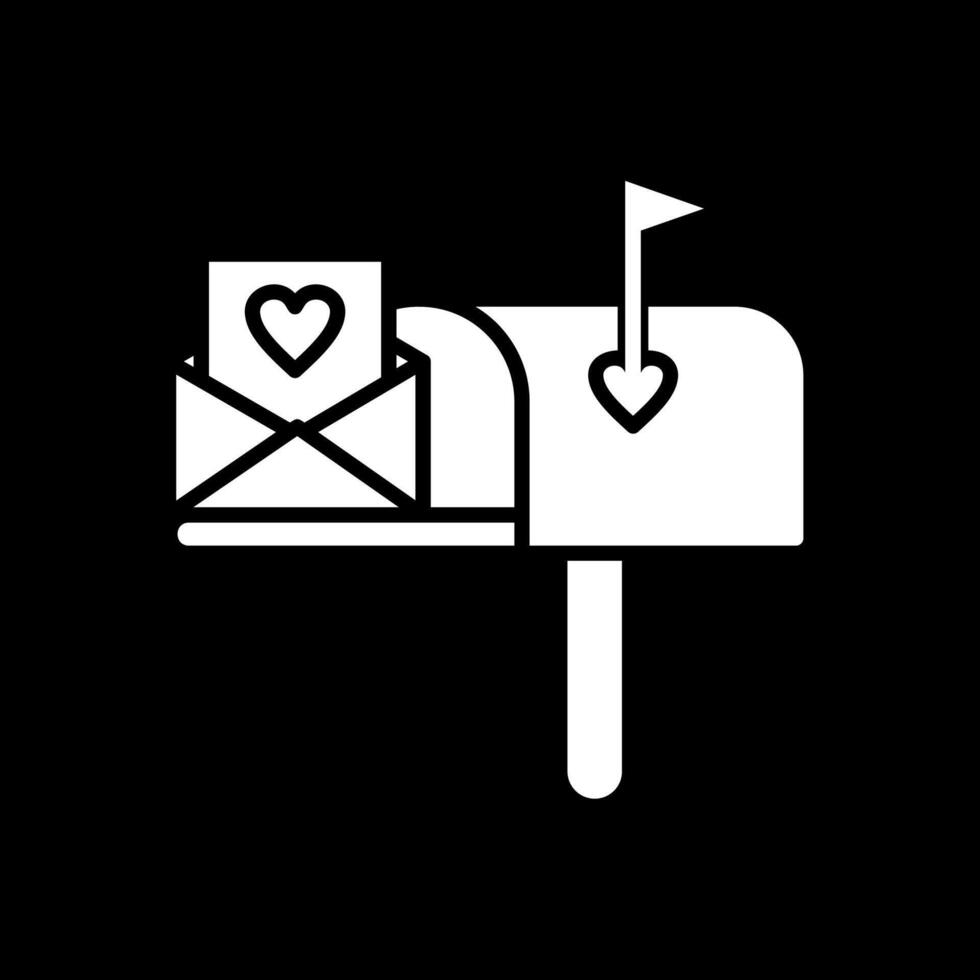 Mailbox Glyph Inverted Icon Design vector