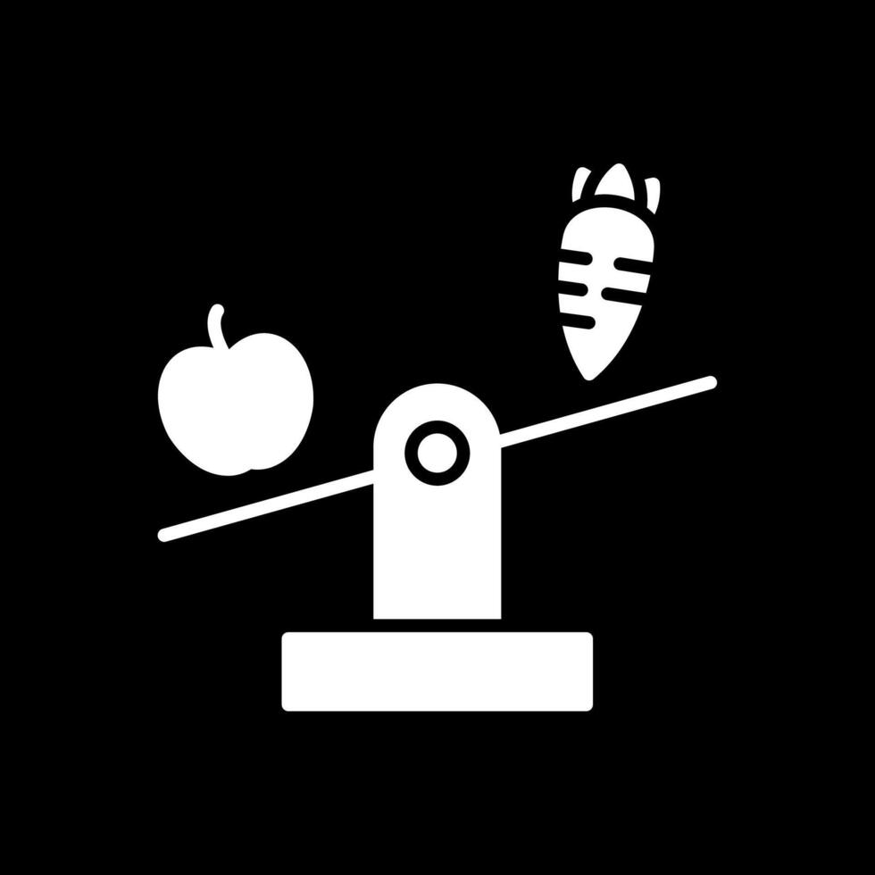 Balanced Diet Glyph Inverted Icon Design vector