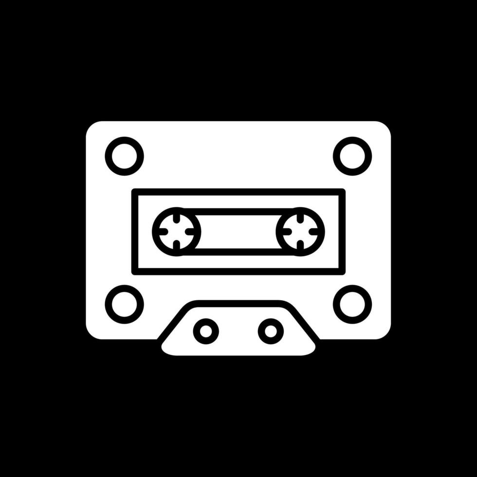 Cassette Glyph Inverted Icon Design vector