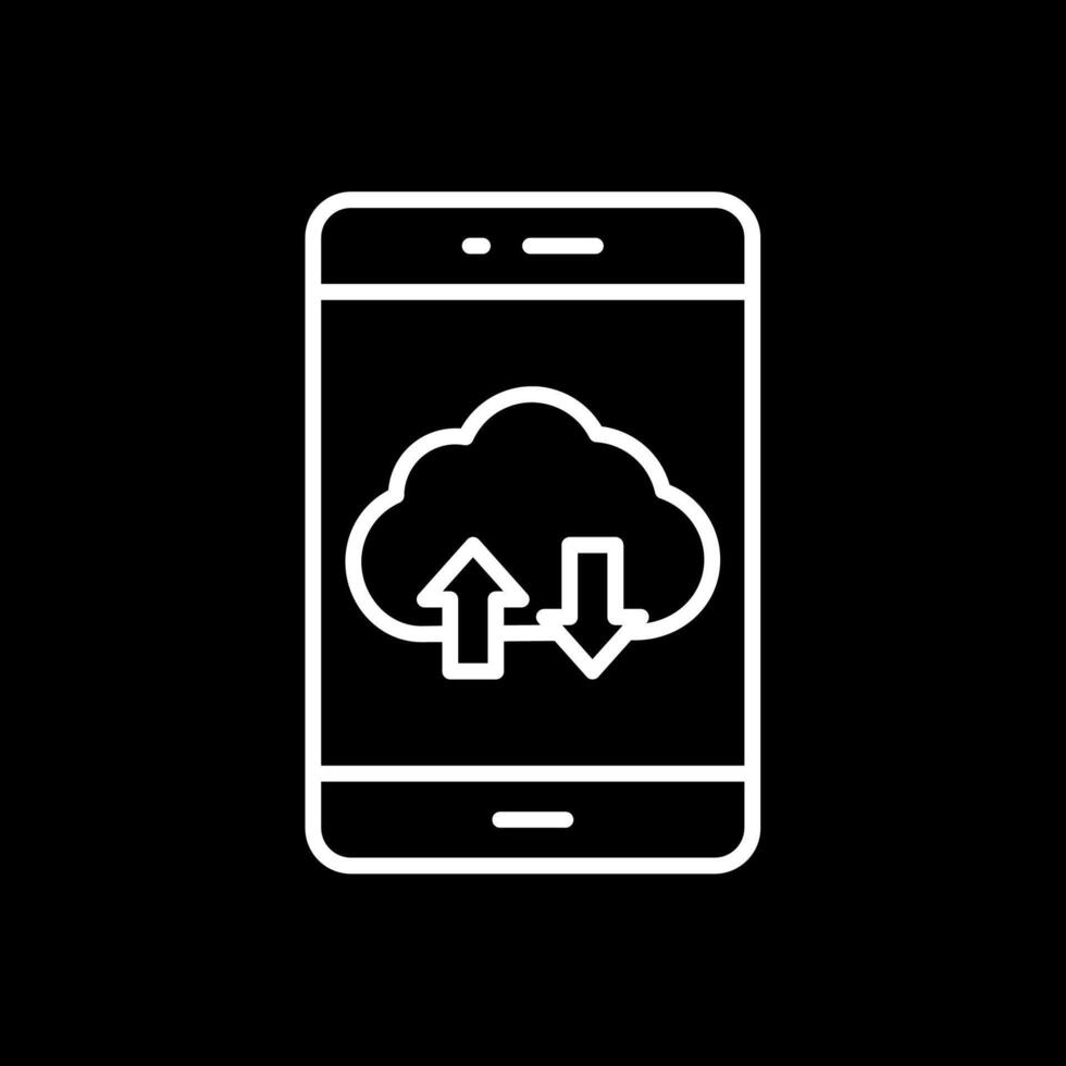 Smartphone Line Inverted Icon Design vector
