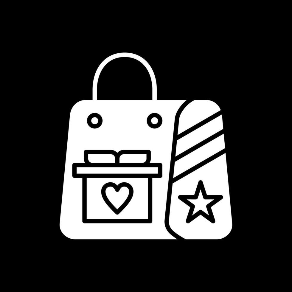 Gift Bag Glyph Inverted Icon Design vector