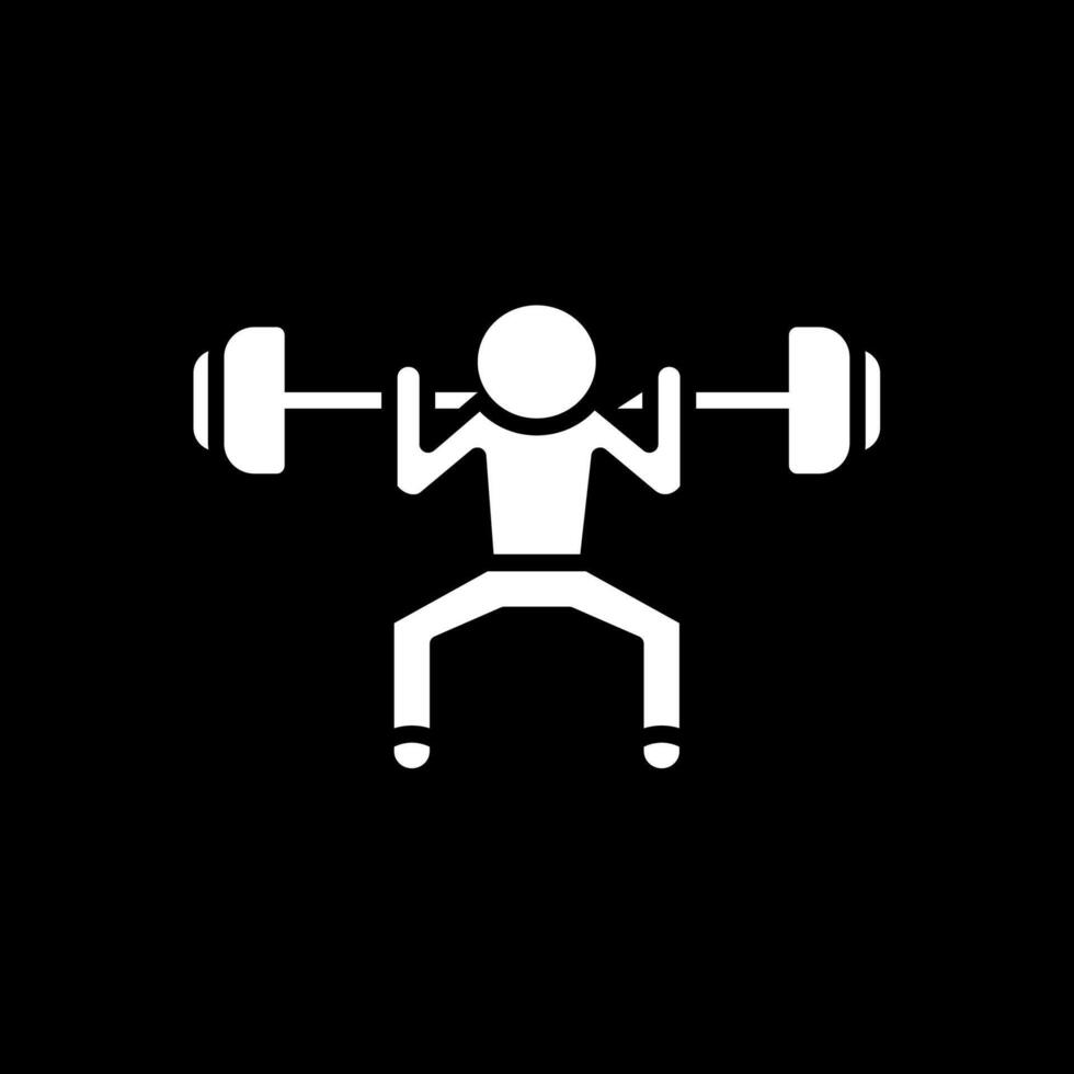 Weight Lifting Glyph Inverted Icon Design vector