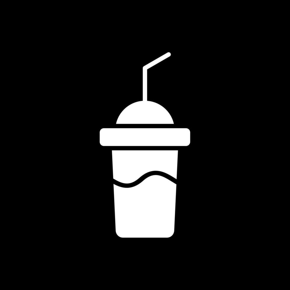 Milkshake Glyph Inverted Icon Design vector