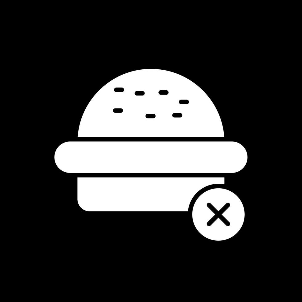 No Burger Glyph Inverted Icon Design vector