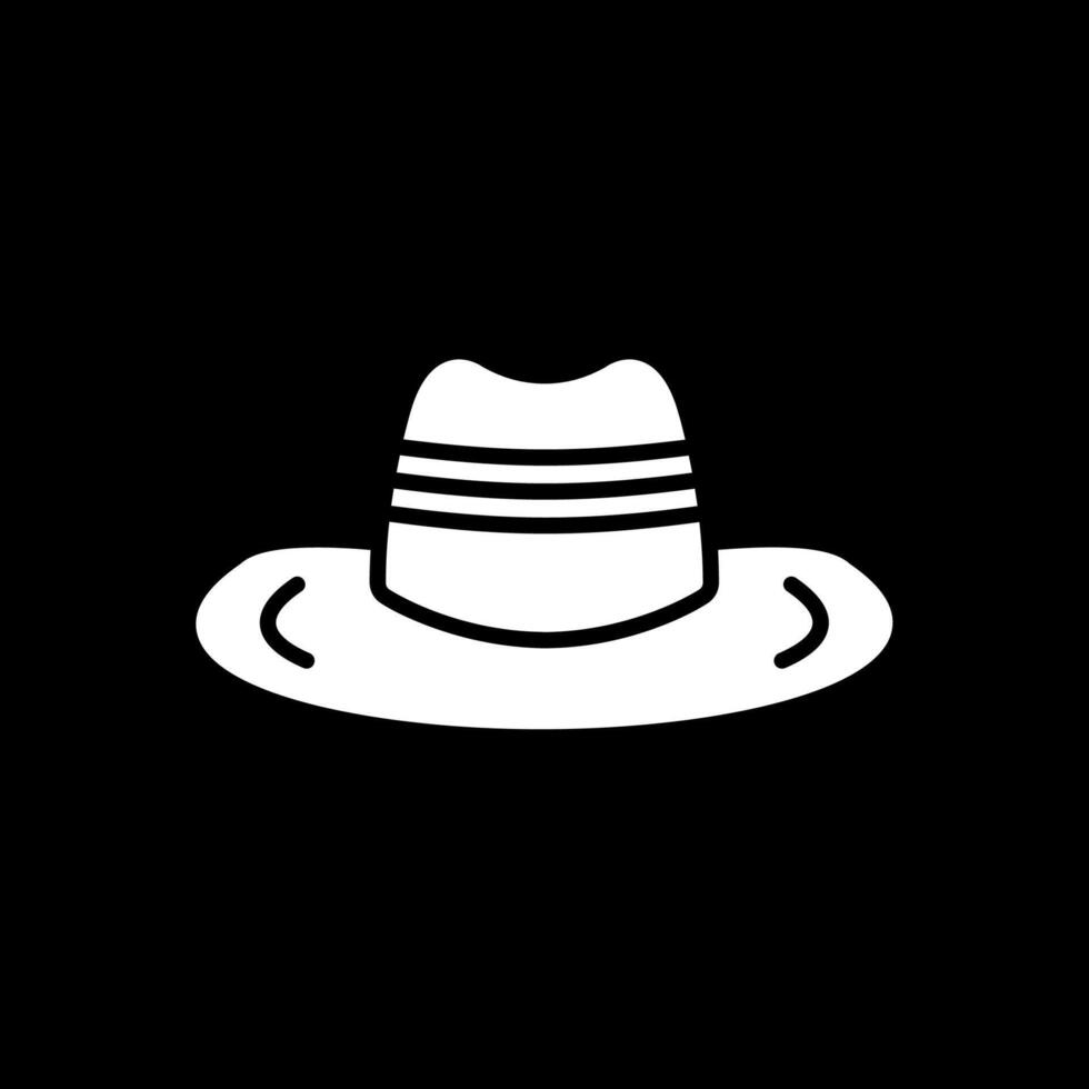 vaquero sombrero glifo invertido icono diseño vector