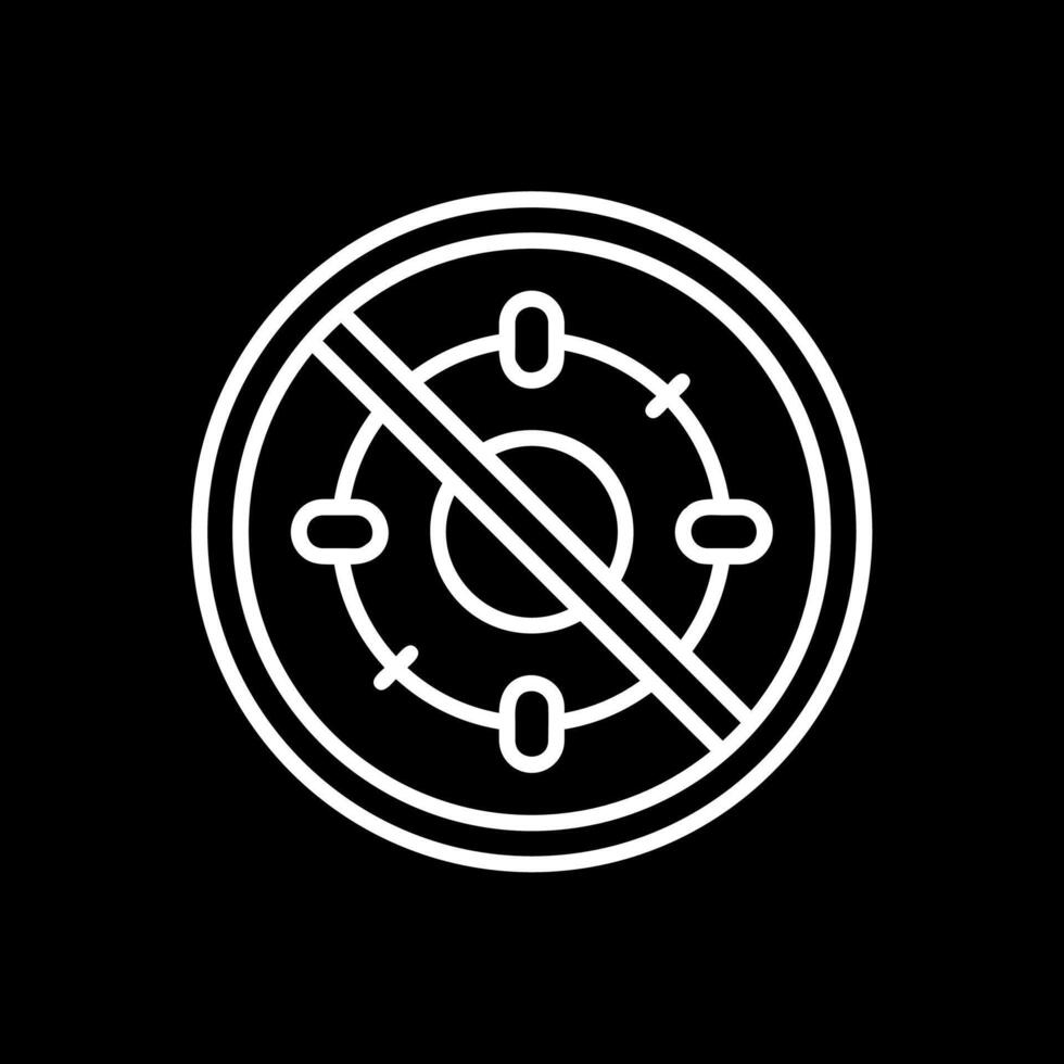 Prohibited Sign Line Inverted Icon Design vector