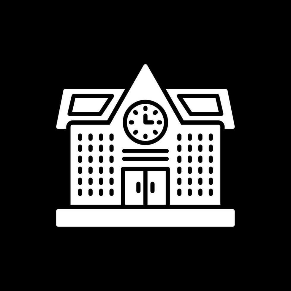 University Glyph Inverted Icon Design vector