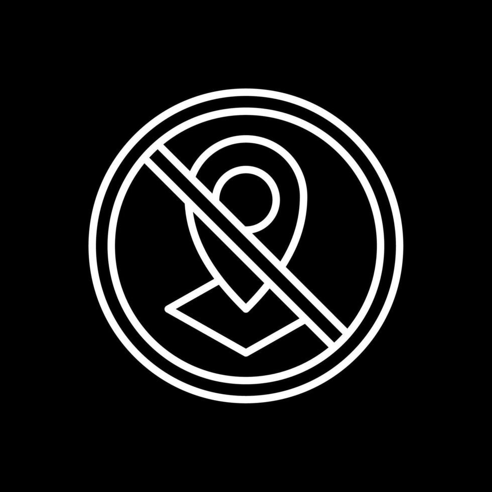 Prohibited Sign Line Inverted Icon Design vector