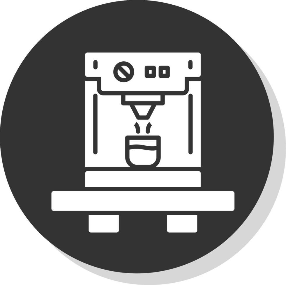 Coffee Machine Glyph Shadow Circle Icon Design vector