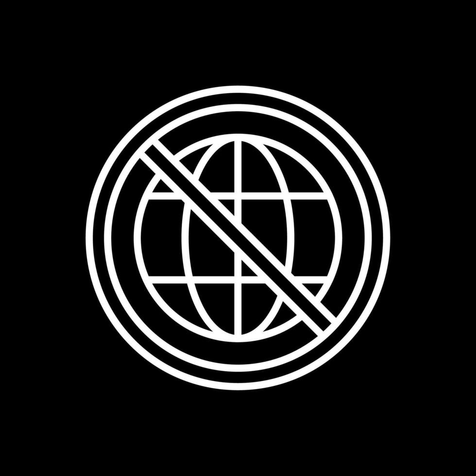 Prohibited Sign Line Inverted Icon Design vector