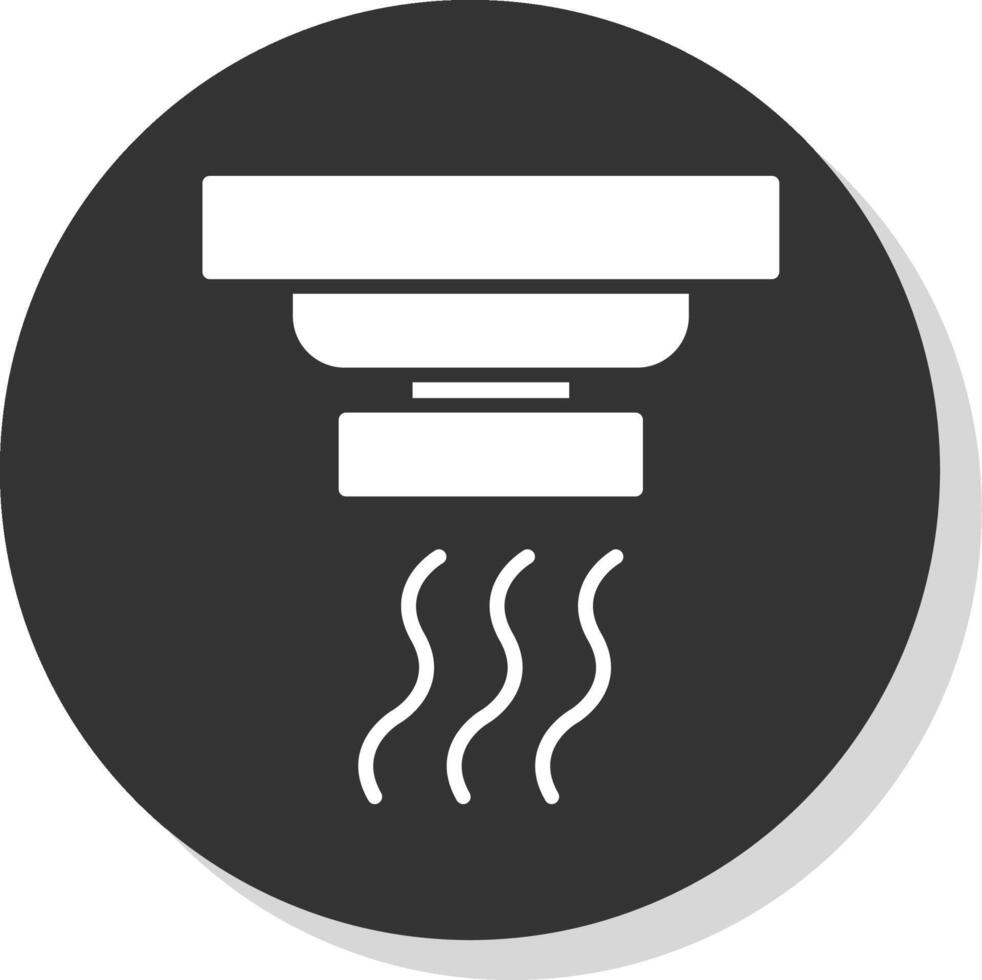 Smoke Detector Glyph Shadow Circle Icon Design vector
