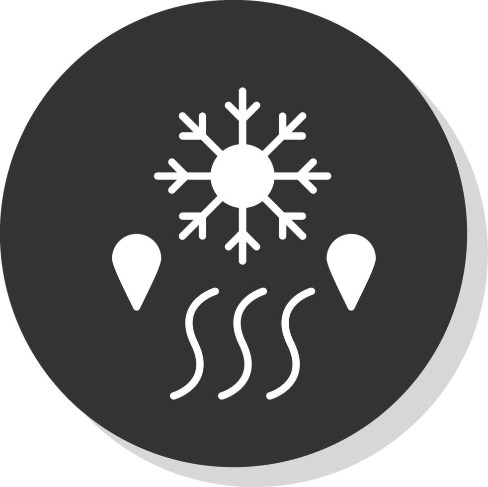 Defrosting Glyph Shadow Circle Icon Design vector