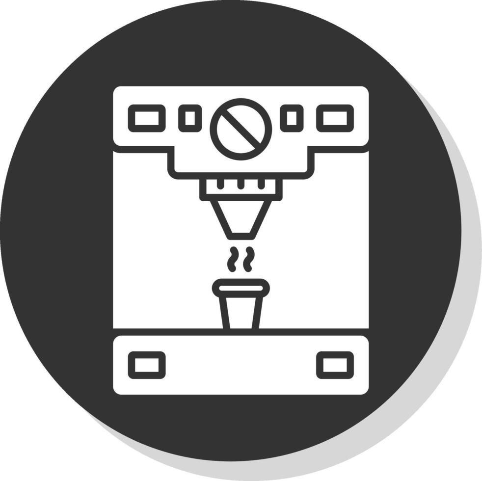 Coffee Machine Glyph Shadow Circle Icon Design vector