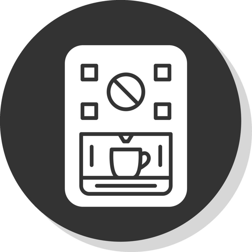 Coffee Machine Glyph Shadow Circle Icon Design vector