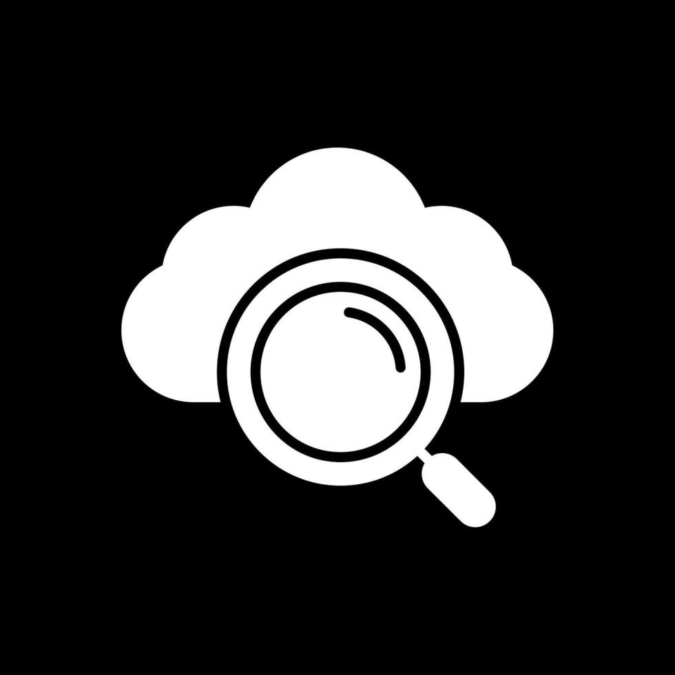 nube informática glifo invertido icono diseño vector