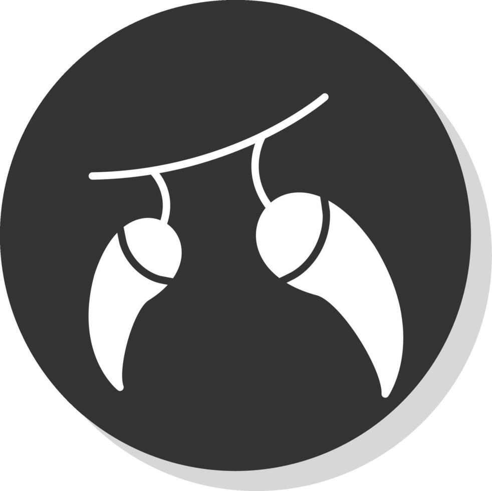 Chilli Glyph Shadow Circle Icon Design vector