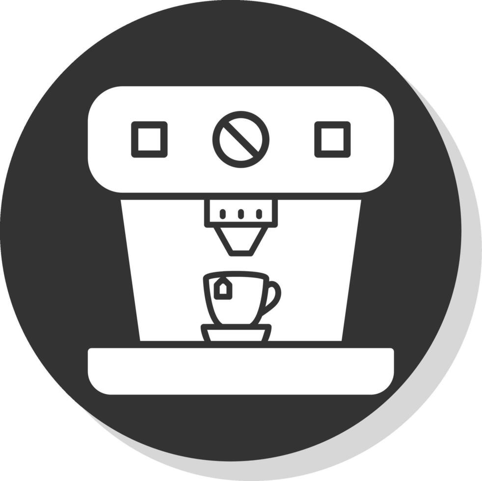 Coffee Machine Glyph Shadow Circle Icon Design vector