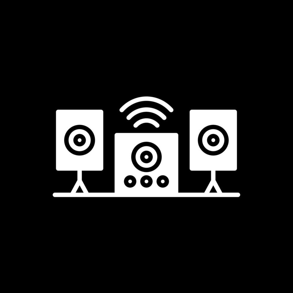 Audio System Glyph Inverted Icon Design vector